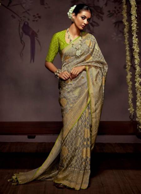 Gray Colour Radha Kimora New Latest Designer Ethnic wear Georgette Silk Saree Collection 16034